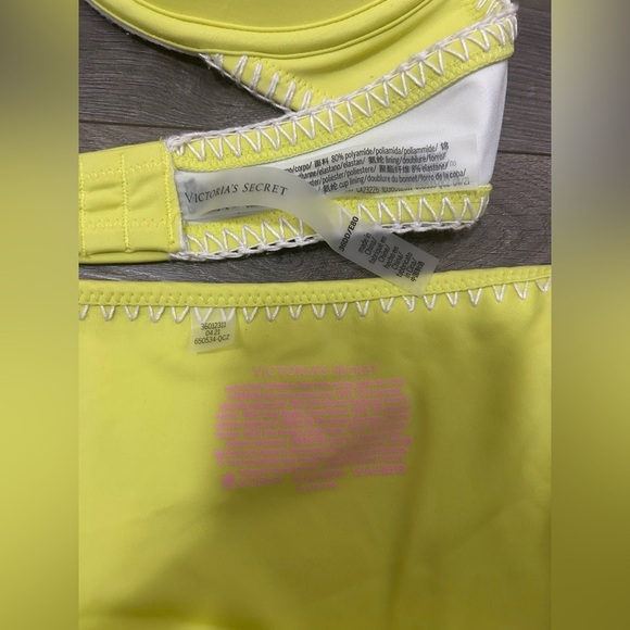 Victoria's Secret Yellow Bikini with White Crochet 36 DD/Med Bottom - Picture 4 of 5